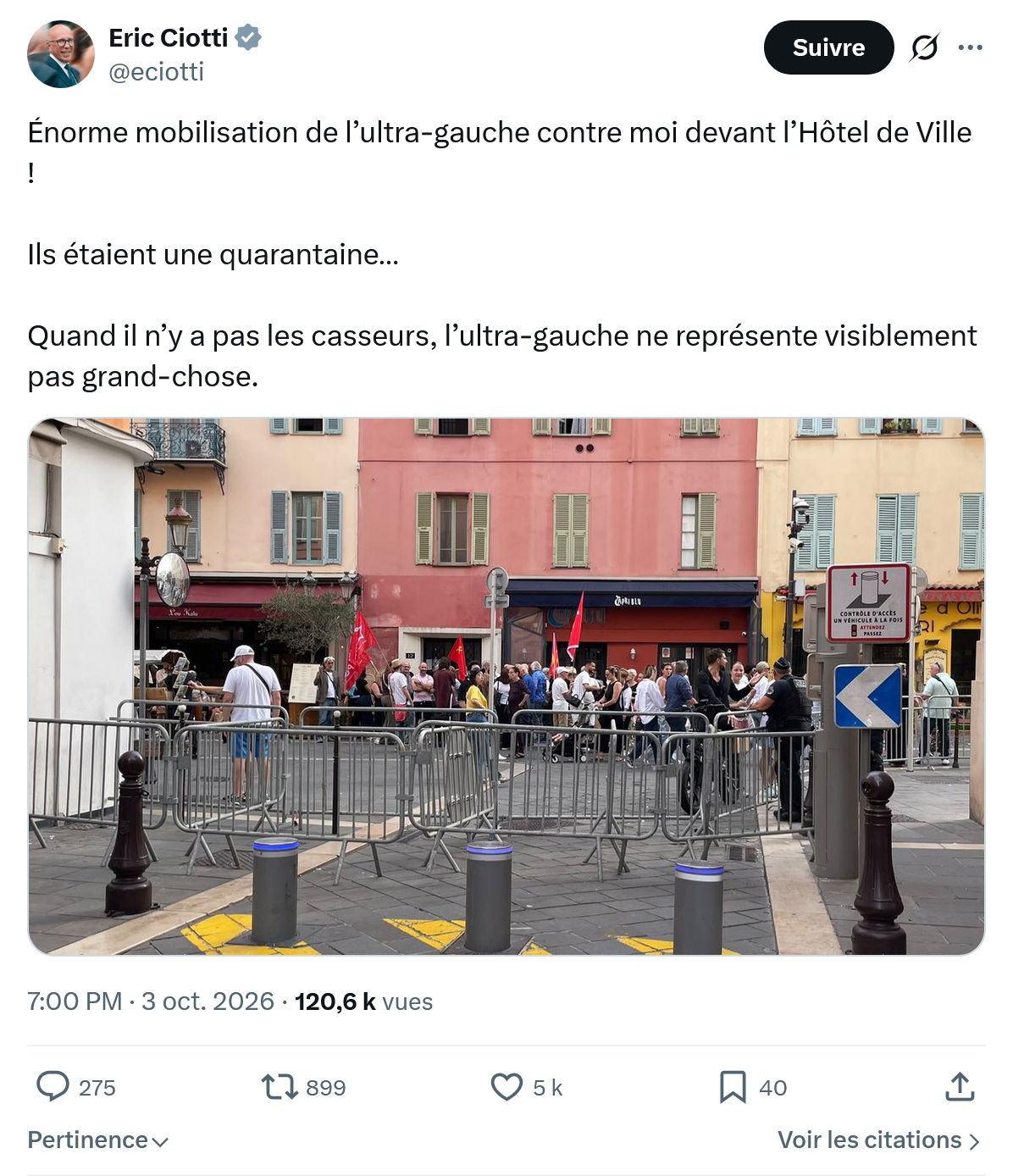 Éric Ciotti: Énorme mobilisation...