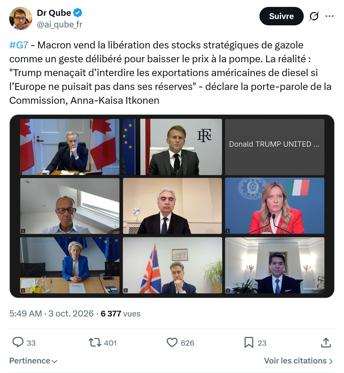 Dr Qube: #G7 - Macron vend la libération...