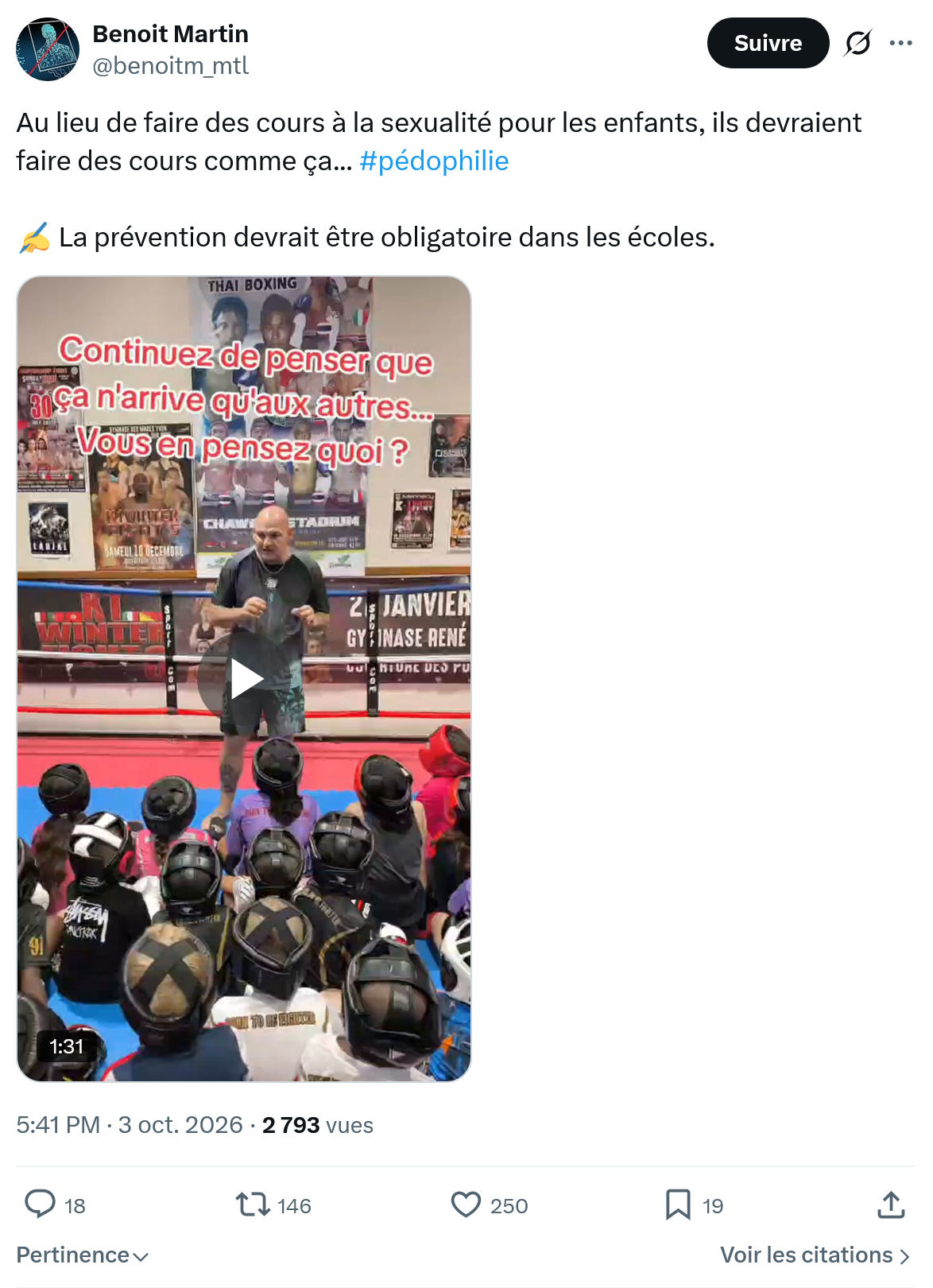 Benoît Martin: Au lieu de faire des cours...