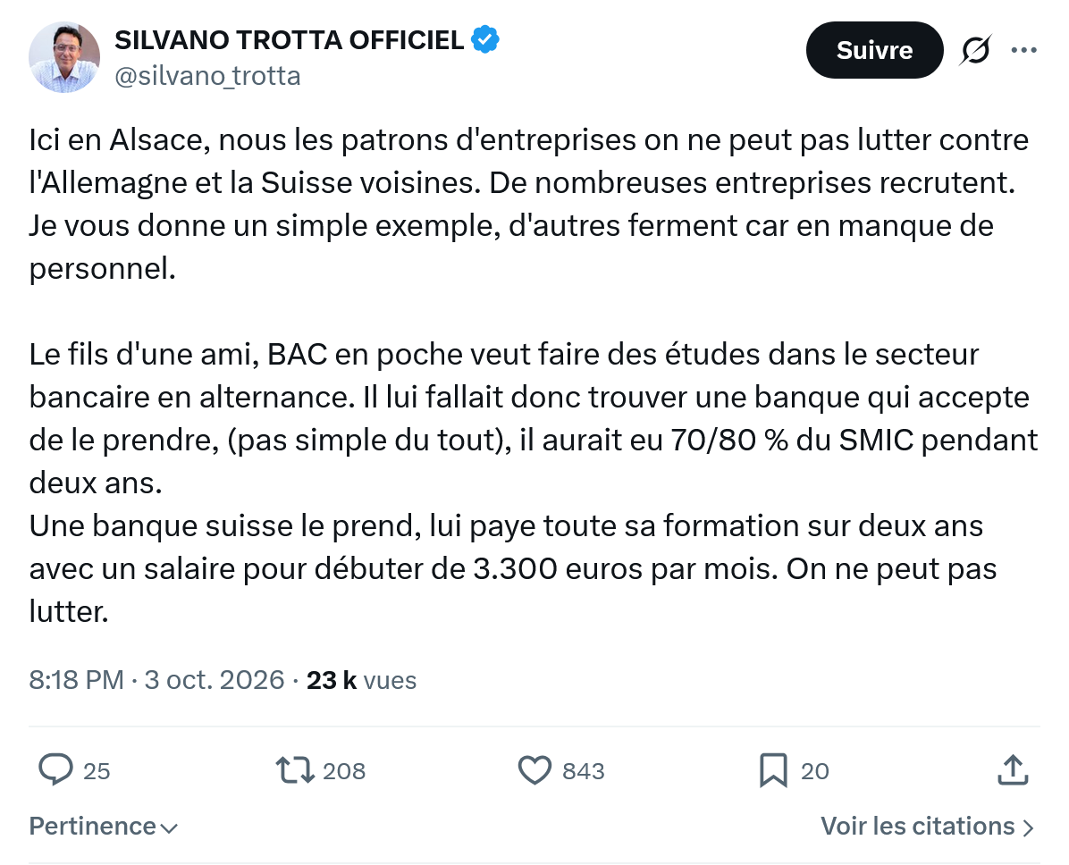 Silvano Trotta: Ici en Alsace, nous les patrons...