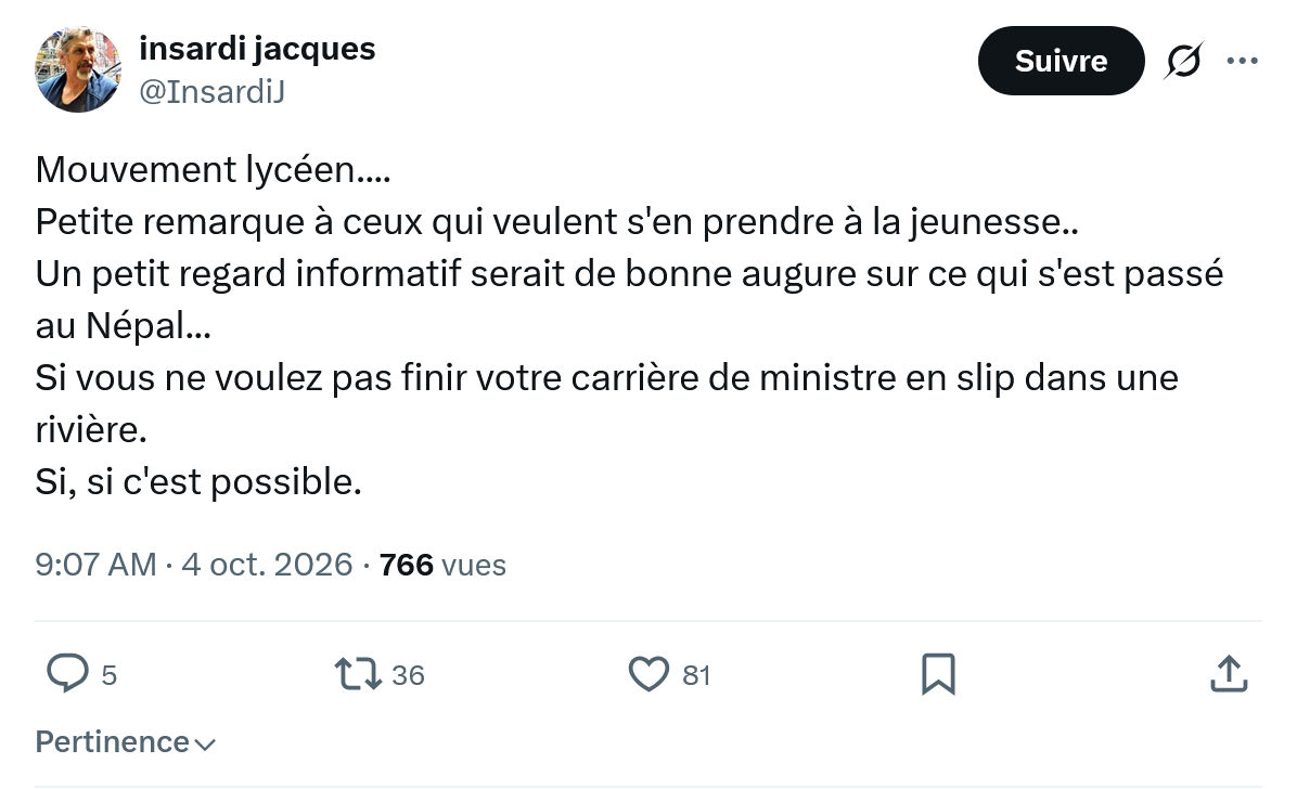 Insardi Jacques: Mouvement lycéen....