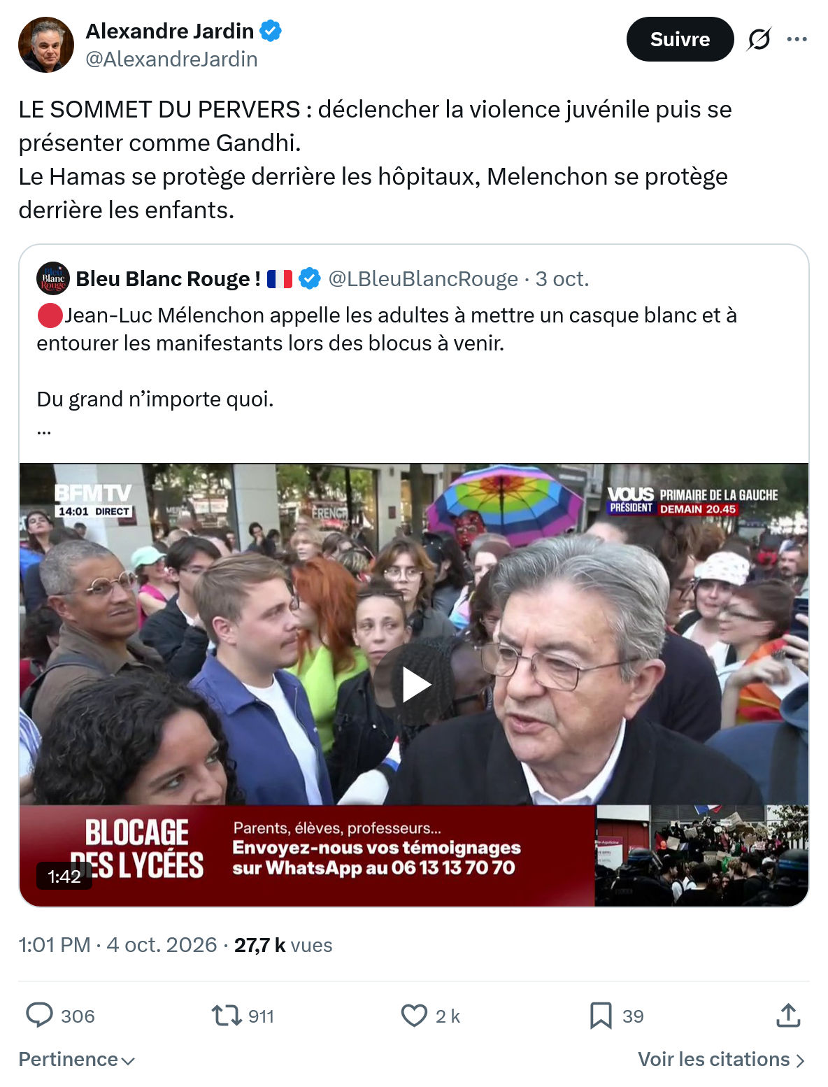 Alexandre Jardin: LE SOMMET DU PERVERS...