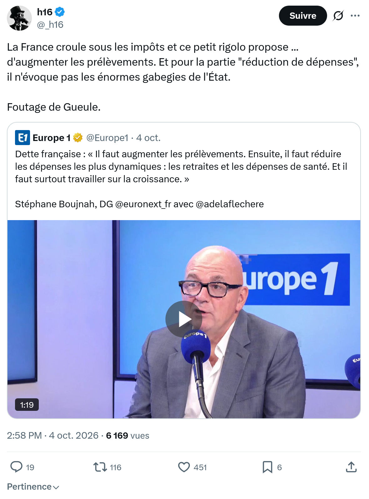 h16: La France croule sous...