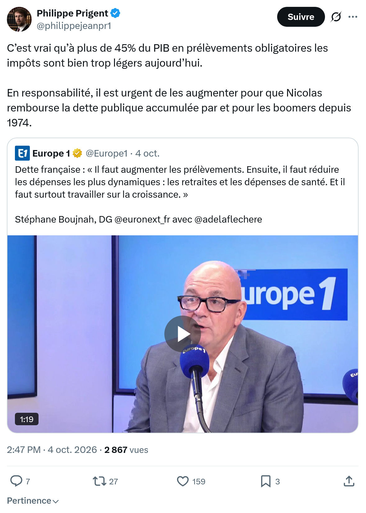 Philippe Prigent: C’est vrai qu’à plus de 45%...
