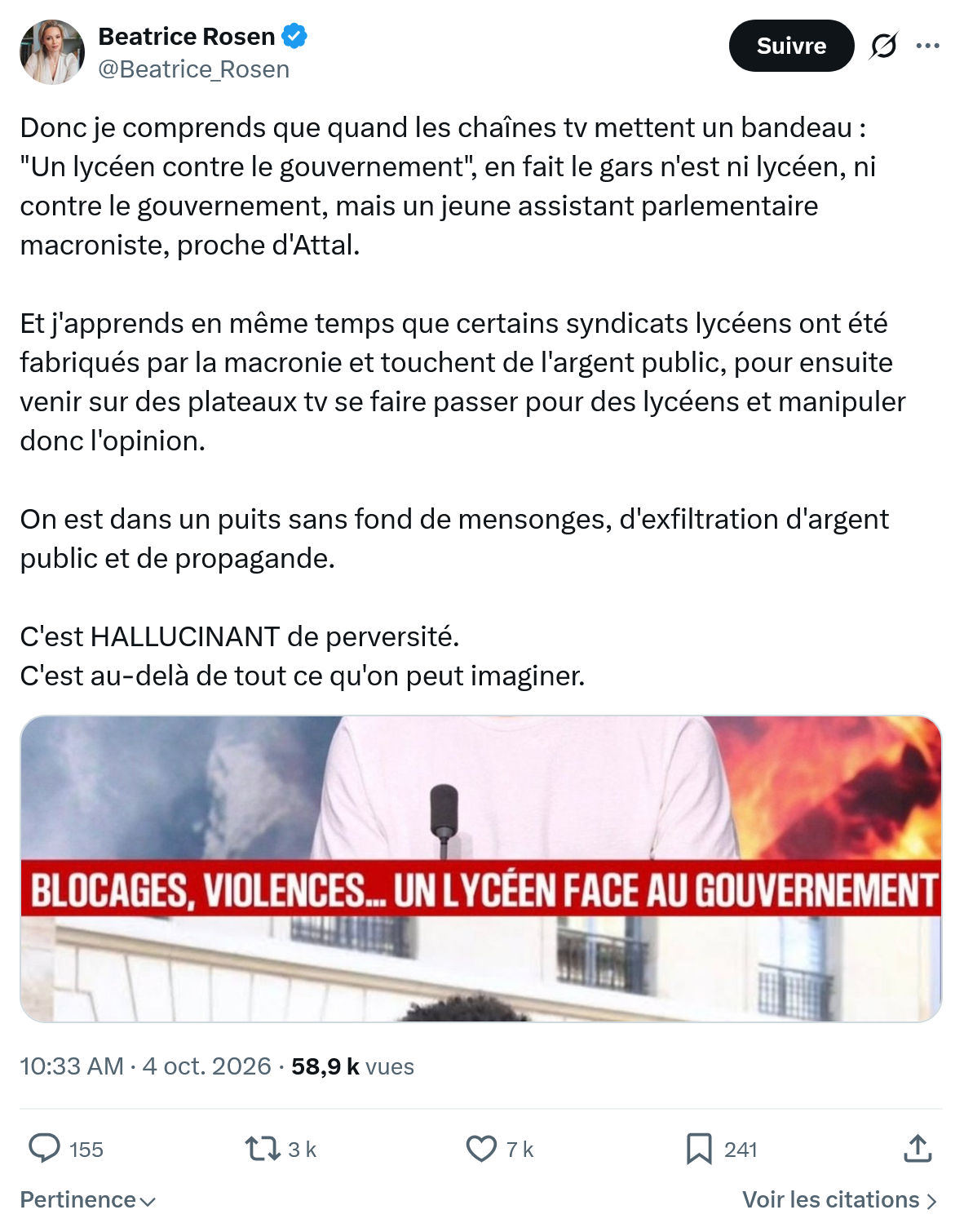 Béatrice Rosen: Donc je comprends...