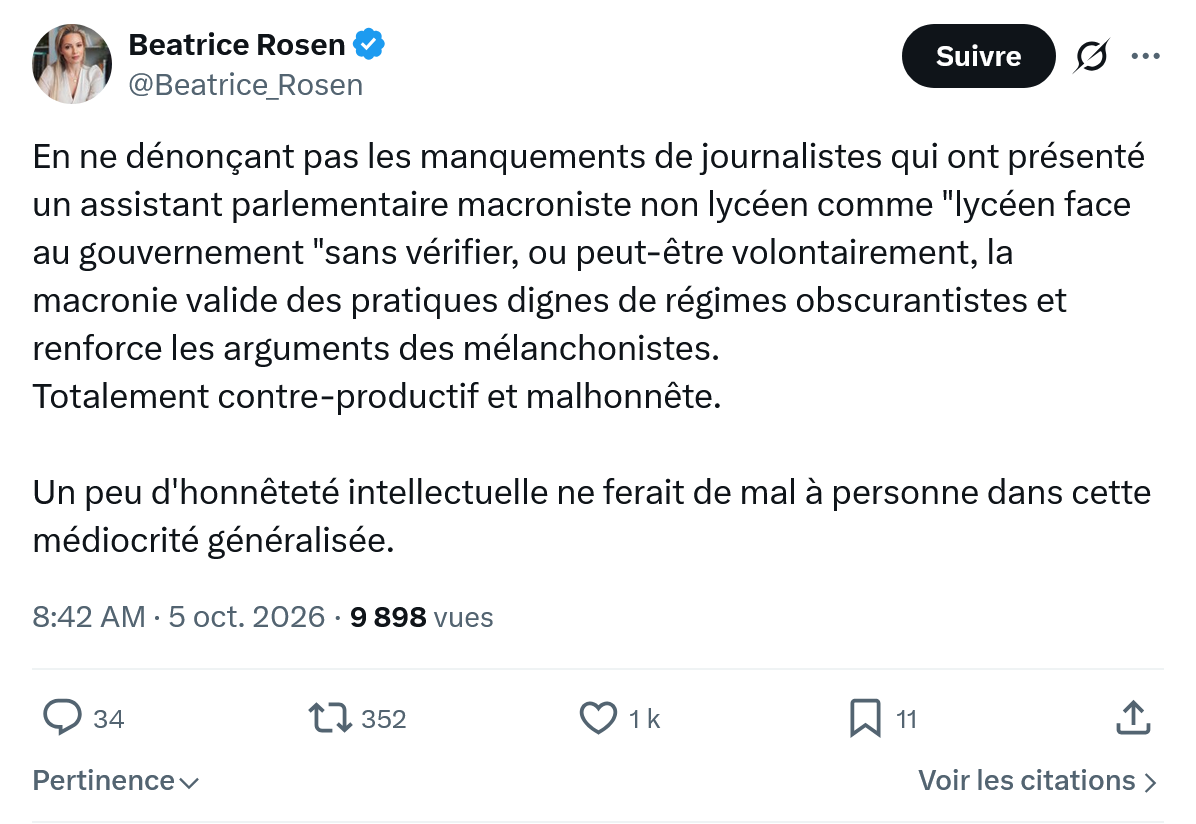 Béatrice Rosen: En ne dénonçant pas les manquements...