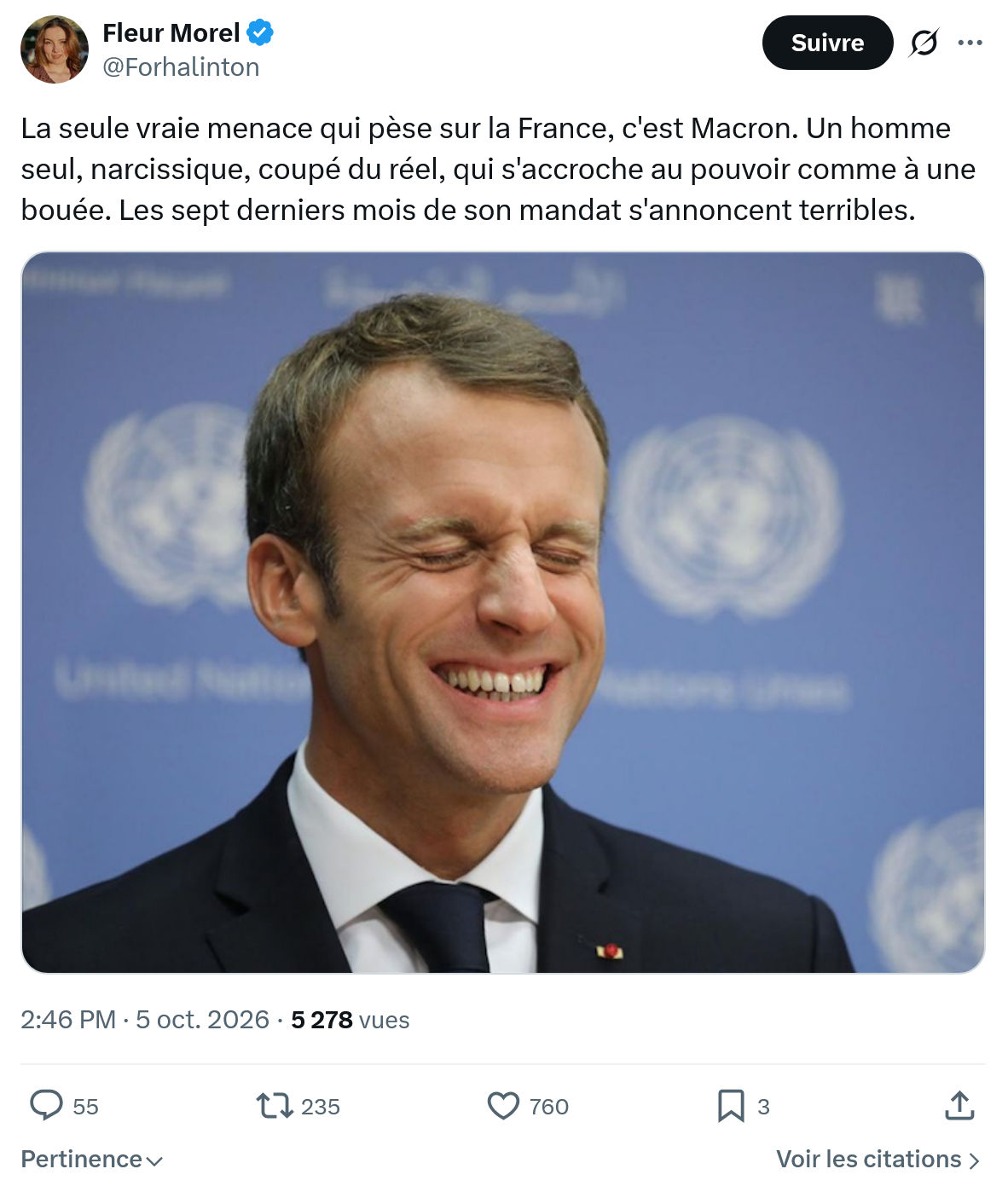 Fleur Morel: La seule vraie menace...