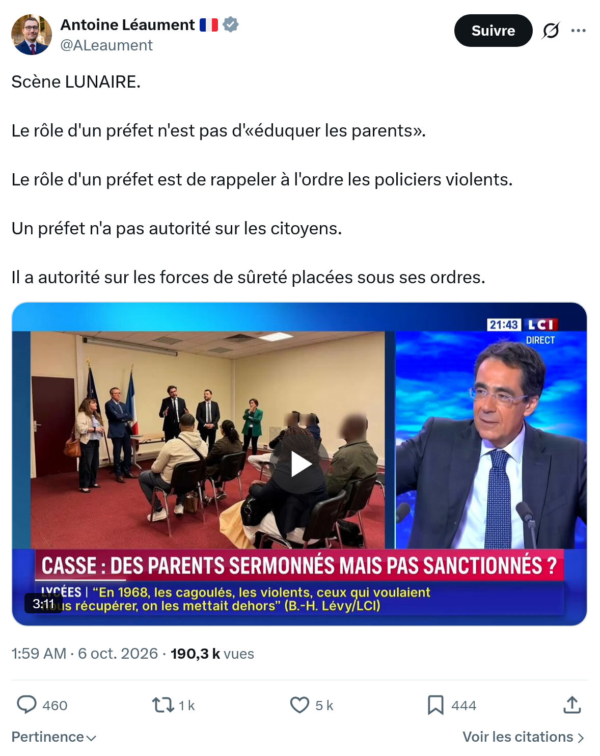 Antoine Léaument: Le rôle d'un préfet...