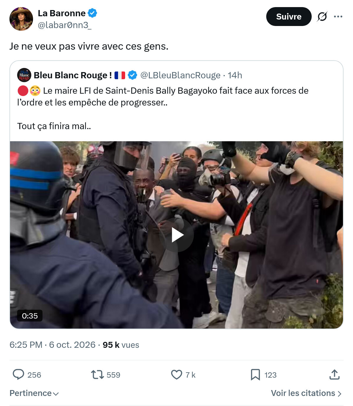 La Baronne: Je ne veux pas vivre...