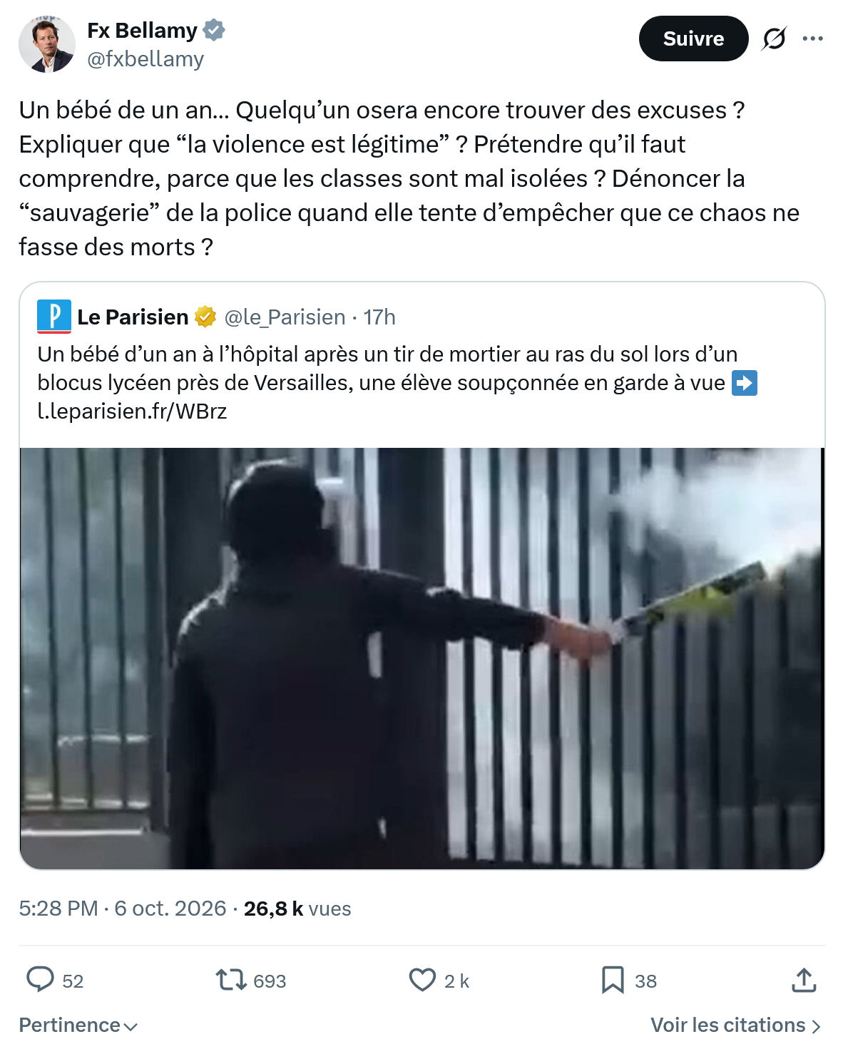 Fx Bellamy: Un bébé de un an…