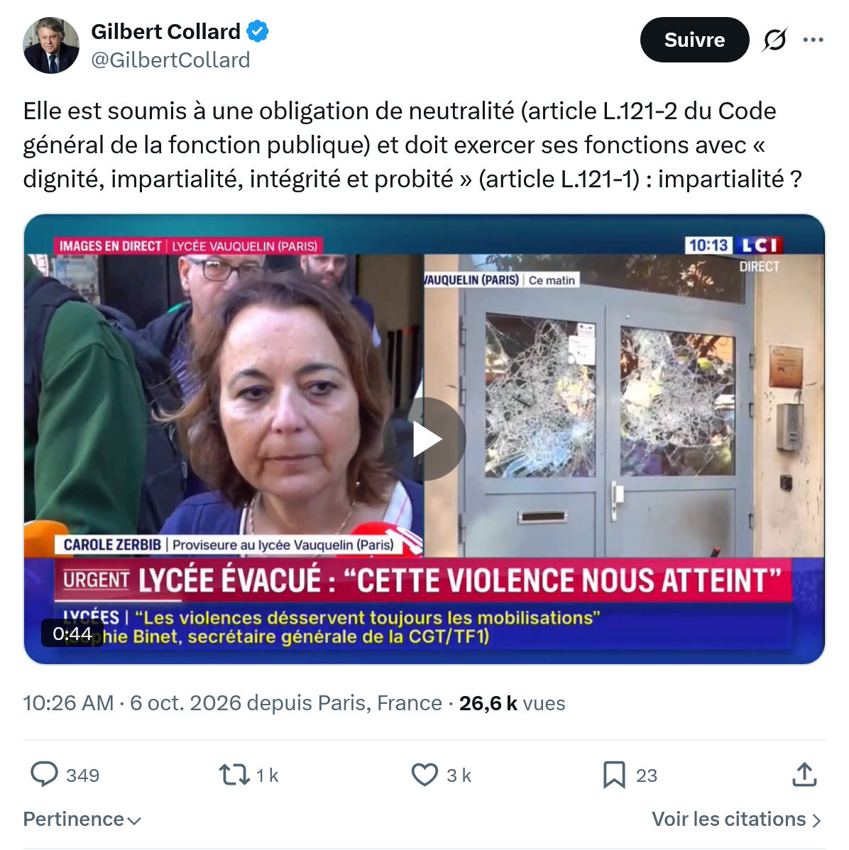 Gilbert Collard: Elle est soumis à une obligation...