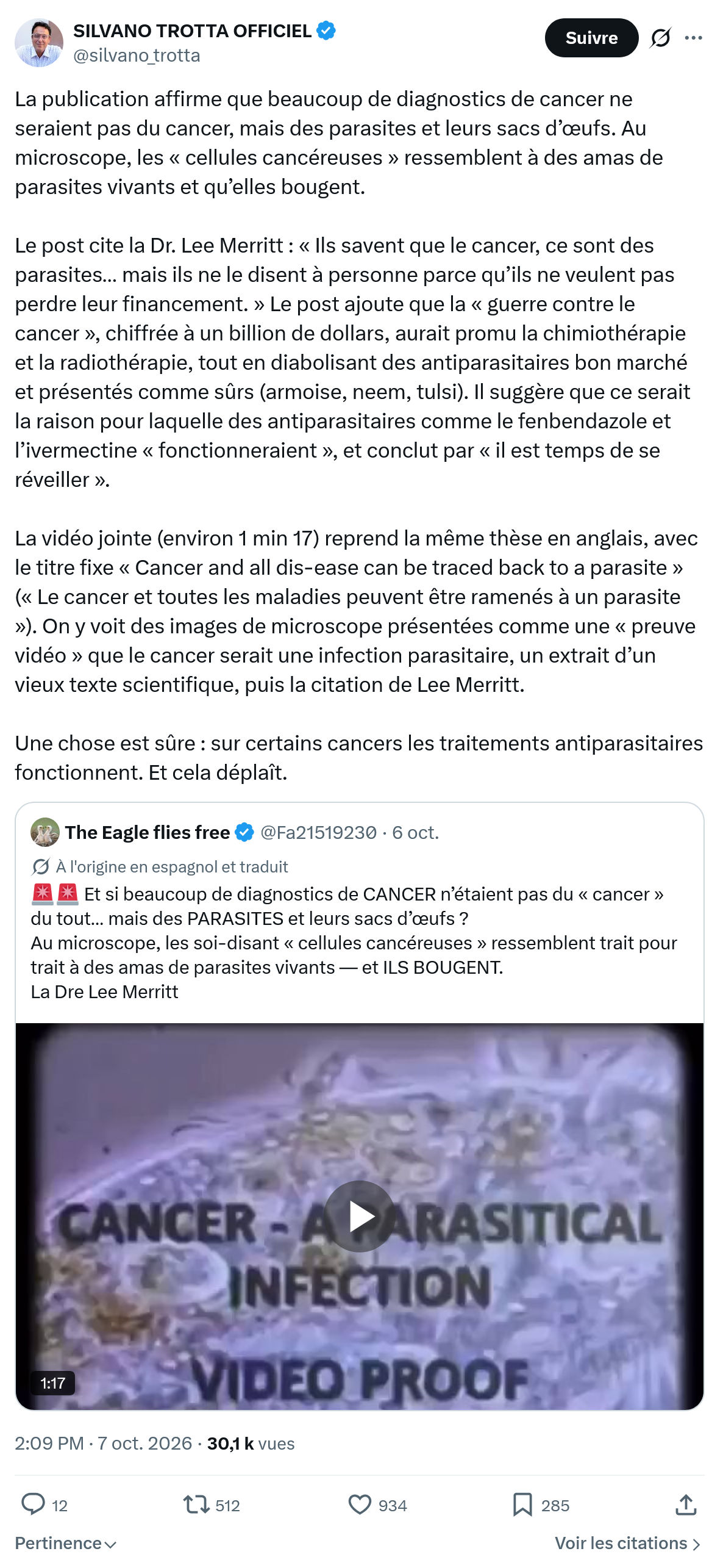 Silvano Trotta: La publication affirme...