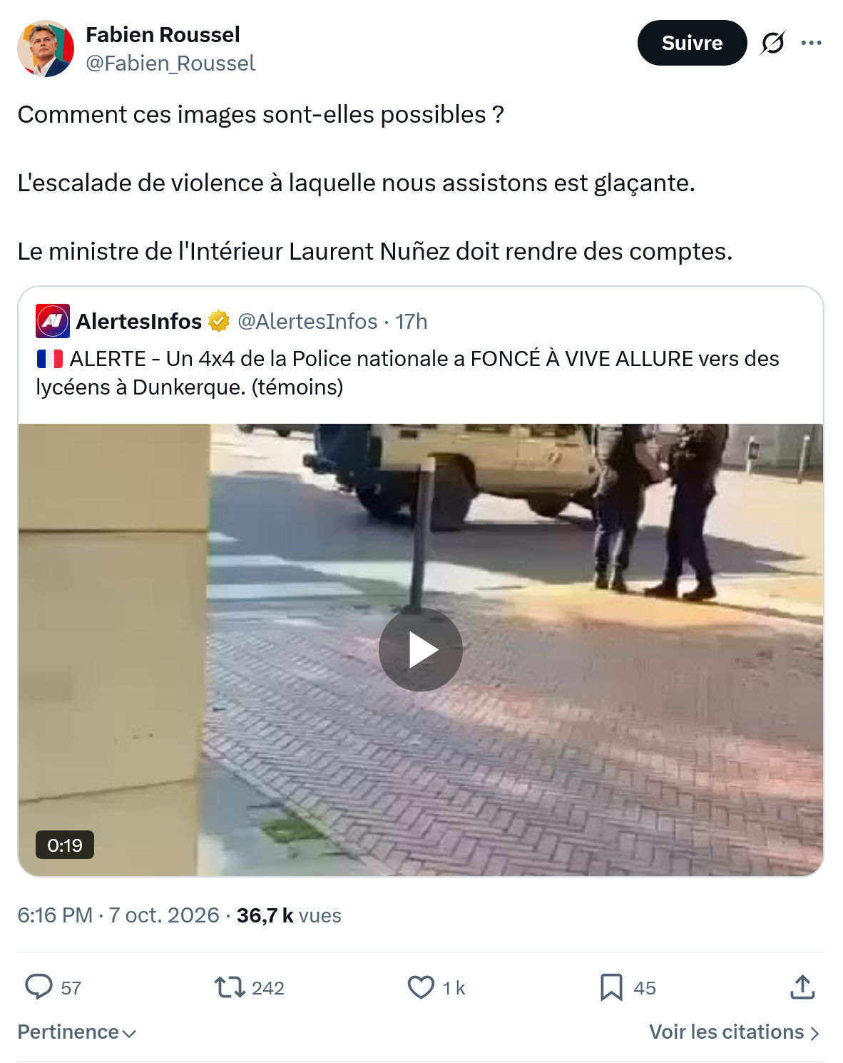 Fabien Roussel: Comment ces images...
