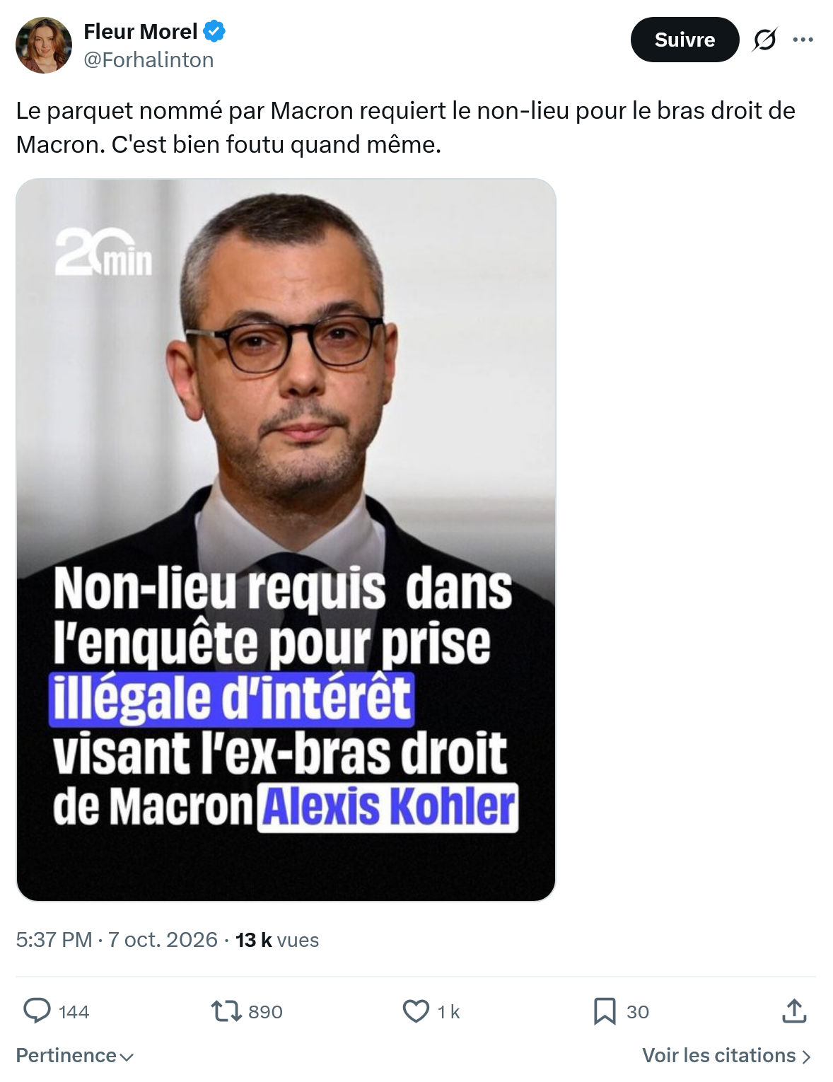 Fleur Morel: Le parquet nommé par Macron...
