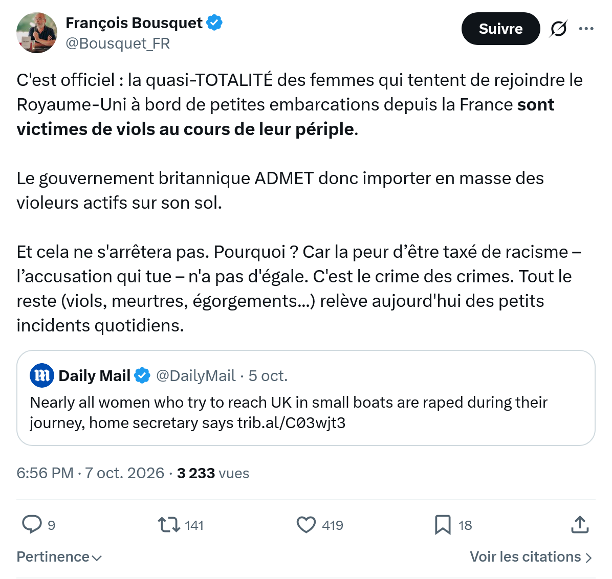 François Bousquet: C'est officiel : la quasi-TOTALITÉ...