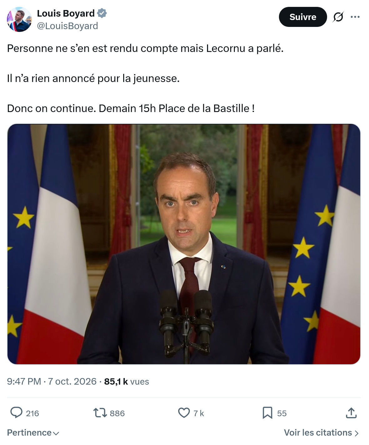 Louis Boyard: Personne ne s’en est rendu...
