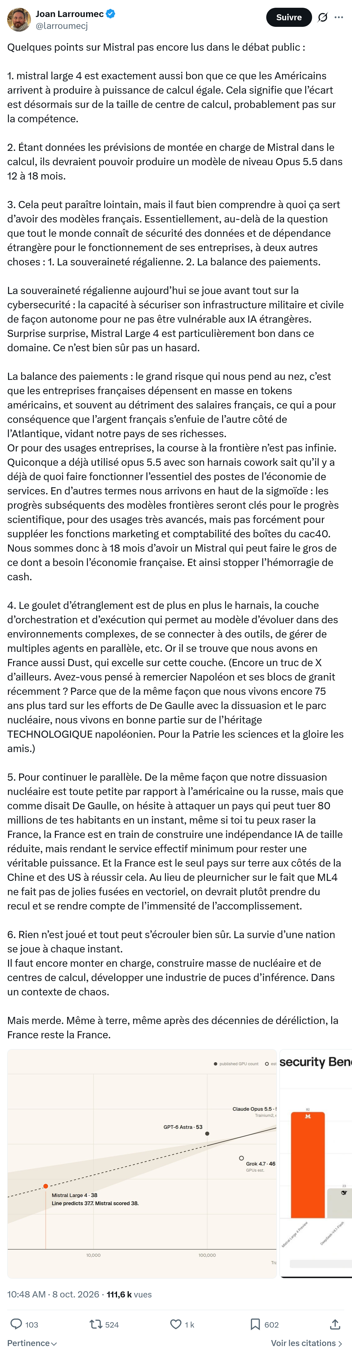 Joan Larroumec: Quelques points sur Mistral...