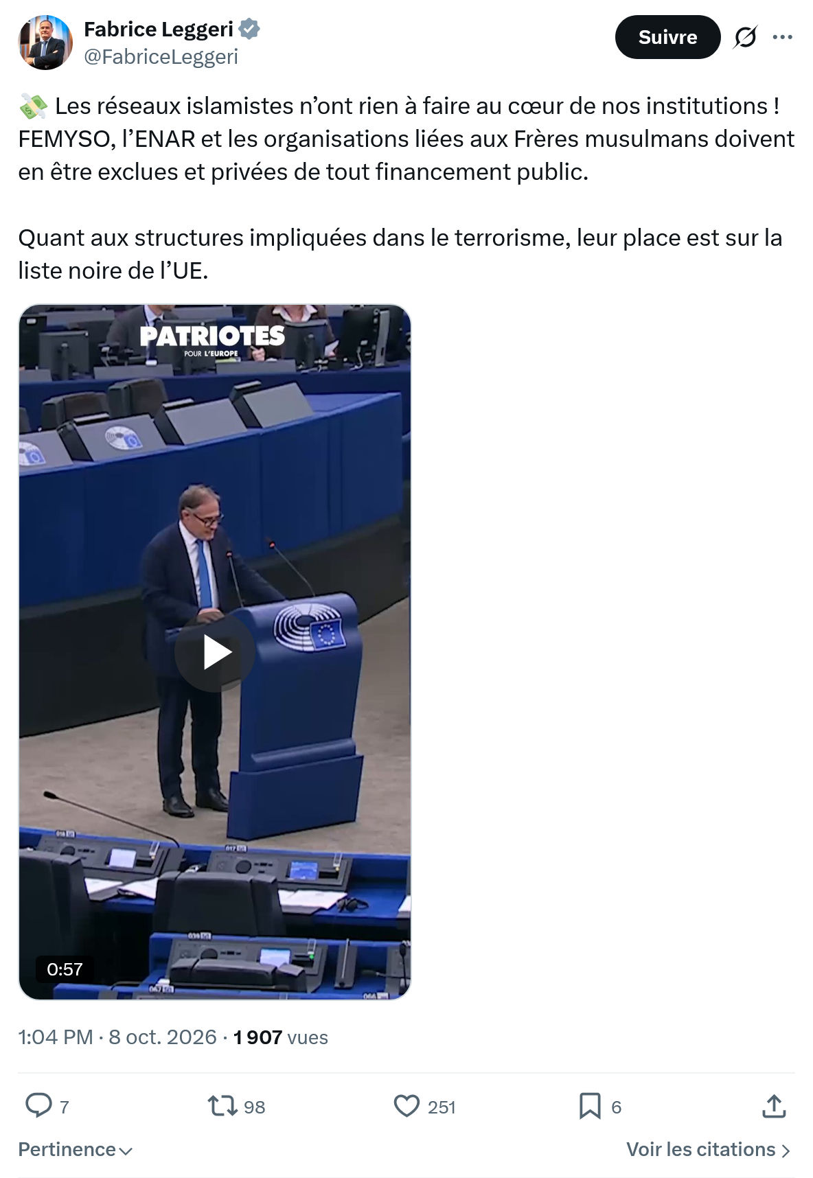 Fabrice Leggeri: Les réseaux islamistes...