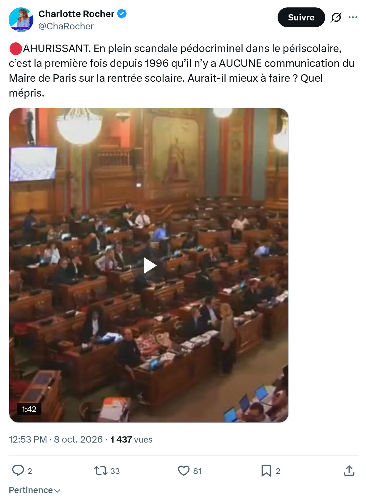 Charlotte Rocher: AHURISSANT. En plein scandale...