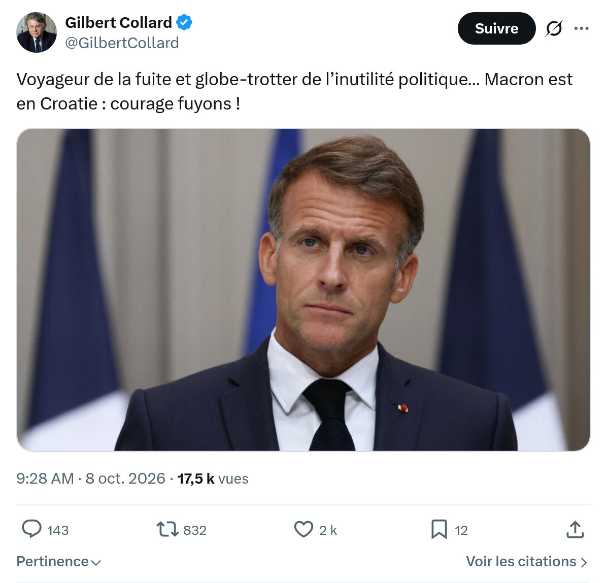 Gilbert Collard: Voyageur de la fuite...