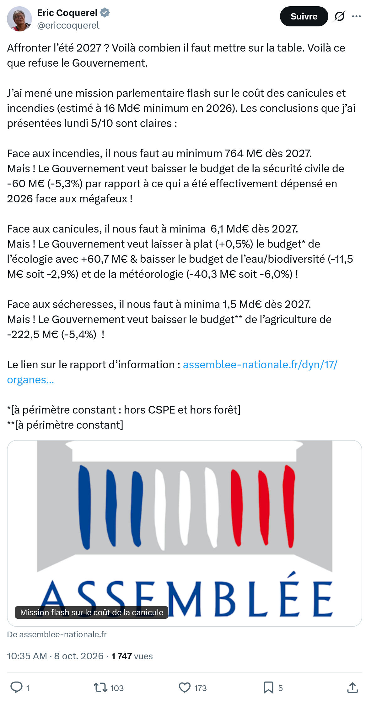 Eric Coquerel: Affronter l’été 2027...