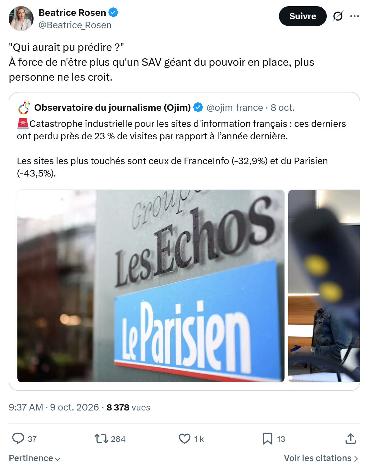 Béatrice Rosen: "Qui aurait pu prédire ?"...