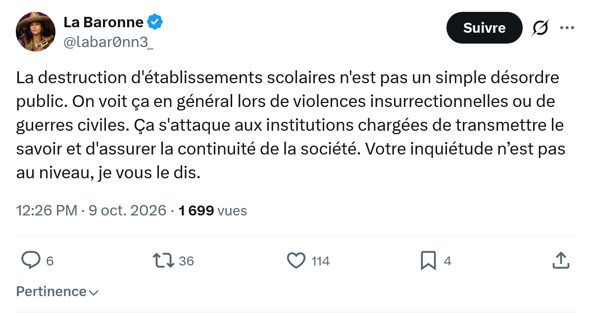 La Baronne: La destruction d'établissements...