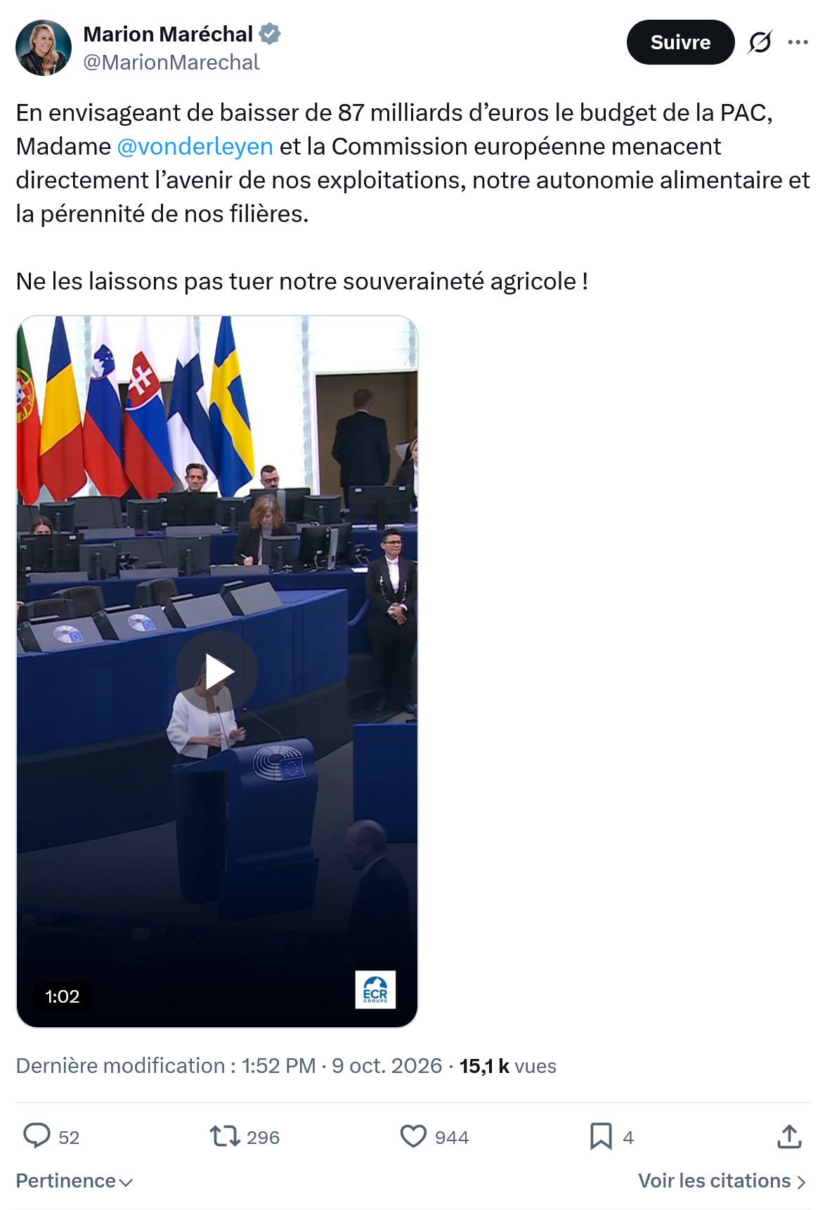 Marion Maréchal- Le Pen: En envisageant de baisser...