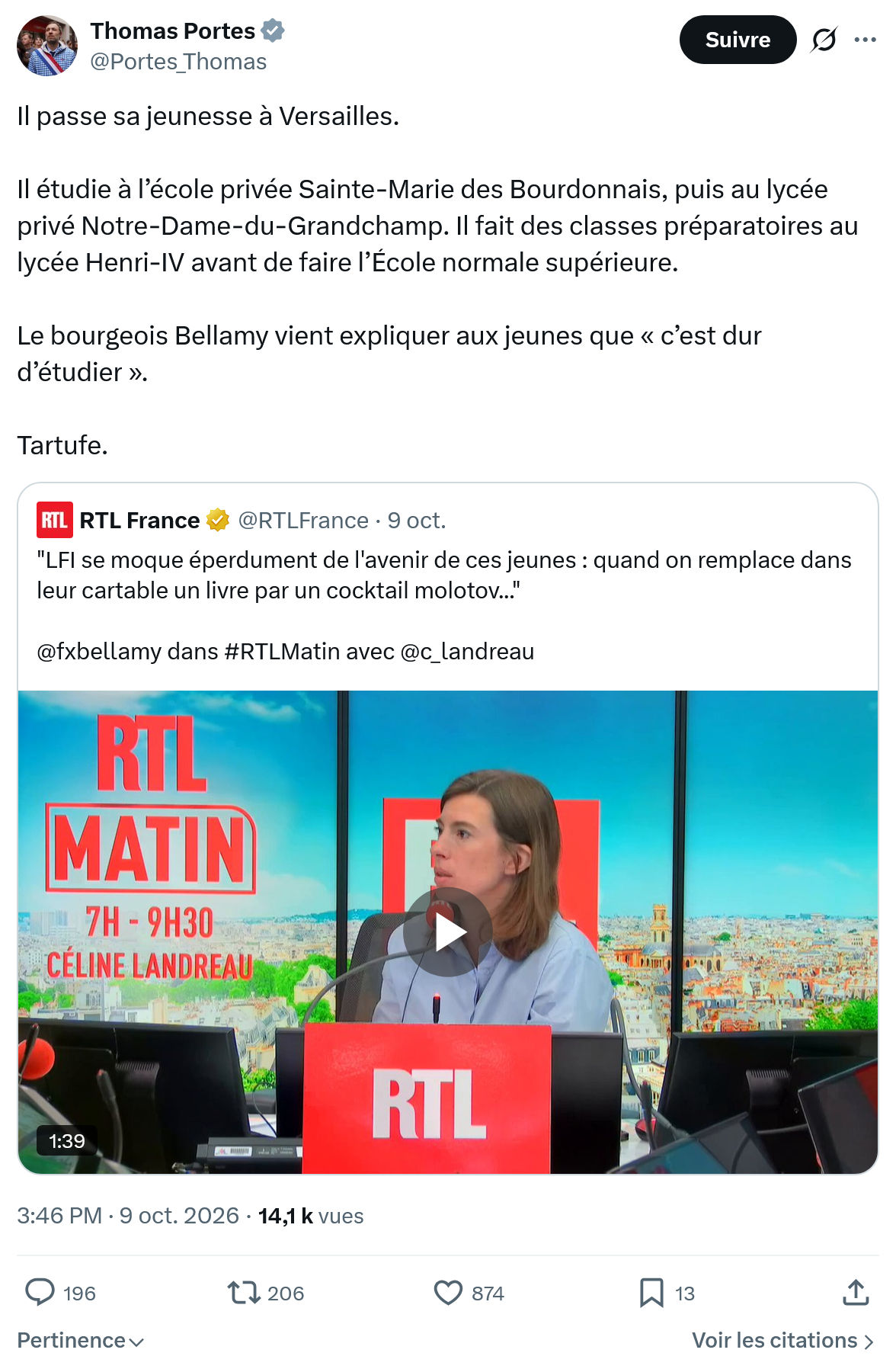 Thomas Portes: Il passe sa jeunesse à Versailles...
