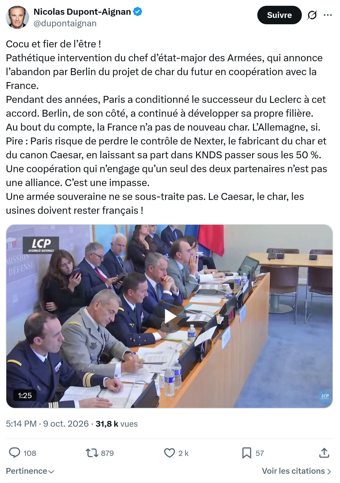 Nicolas Dupont-Aignan: Cocu et fier de l’être...