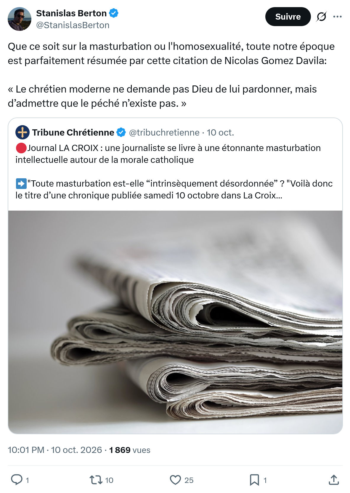 Stanislas Berton: Que ce soit sur la masturbation...