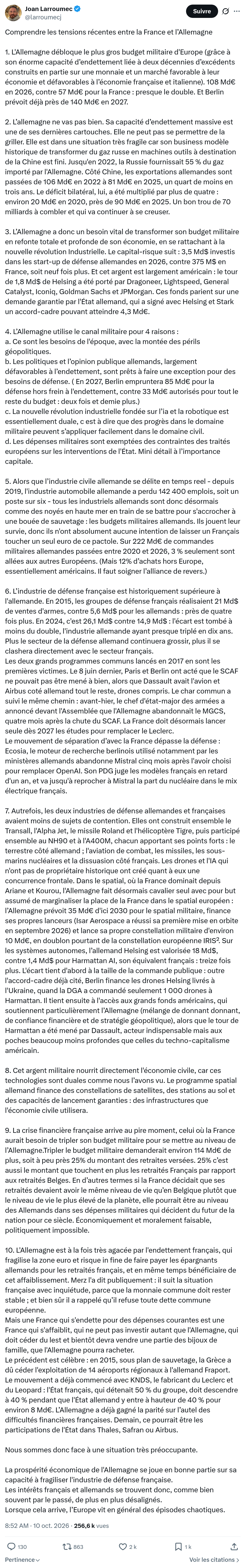 Joan Larroumec: Comprendre les tensions récentes...