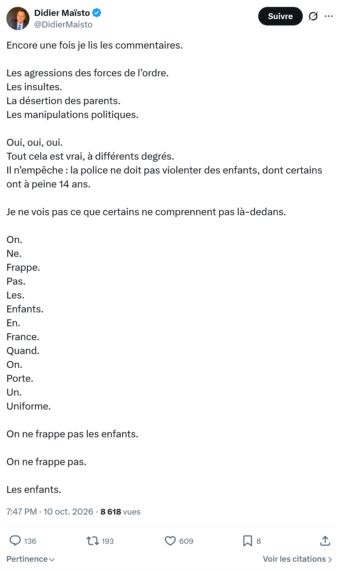 Didier Maïsto: Encore une fois je...