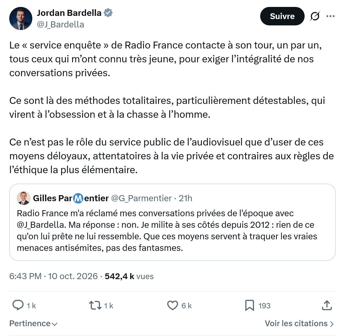 Jordan Bardella: Le « service enquête » de Radio France...
