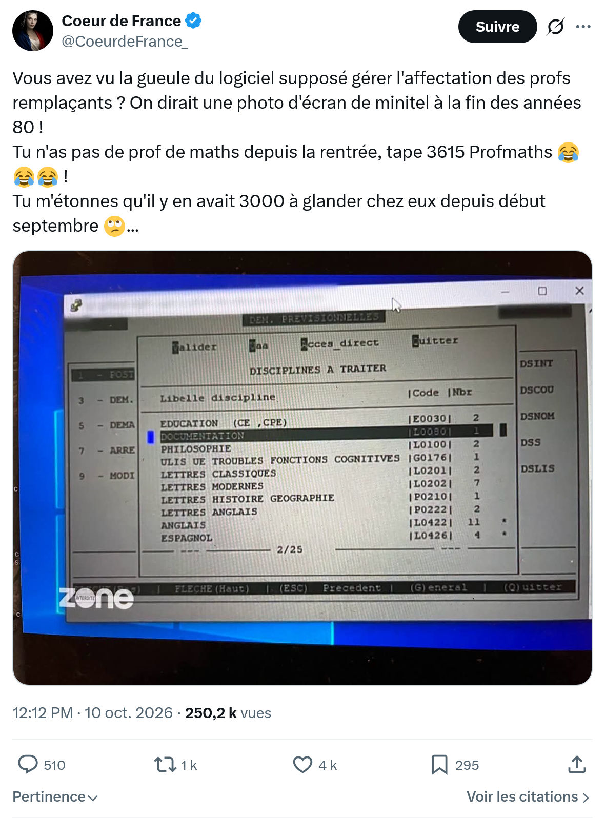 Coeur de France: Vous avez vu la gueule...
