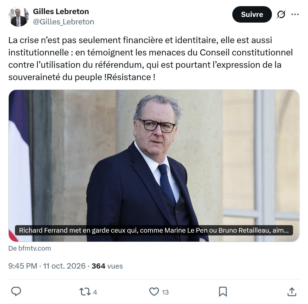 Gilles Lebreton: La crise n’est pas seulement...