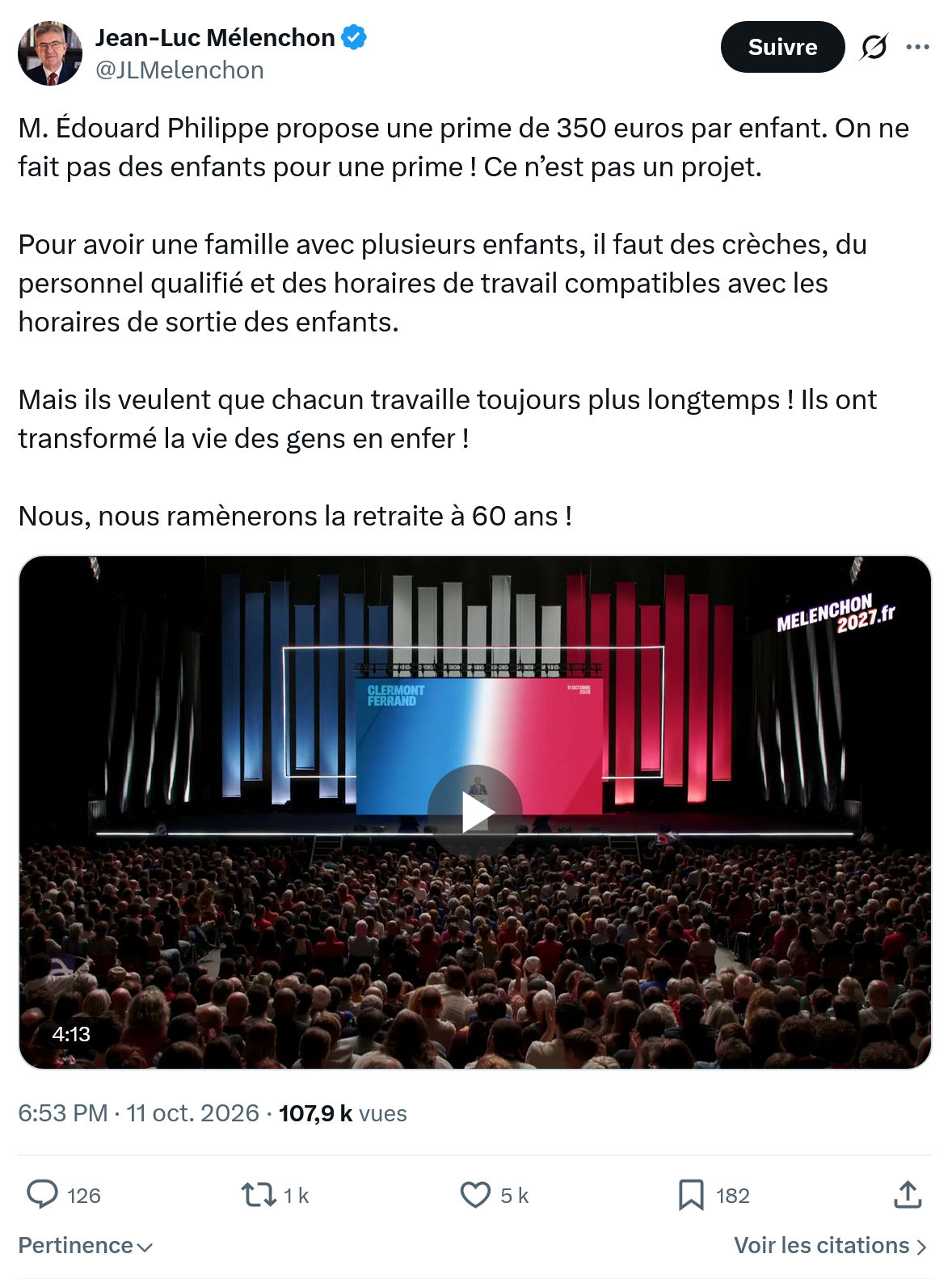 Jean-Luc Mélenchon: M. Édouard Philippe propose...