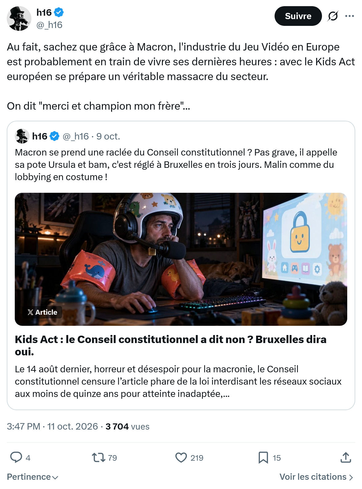 h16: Au fait, sachez que grâce à Macron...