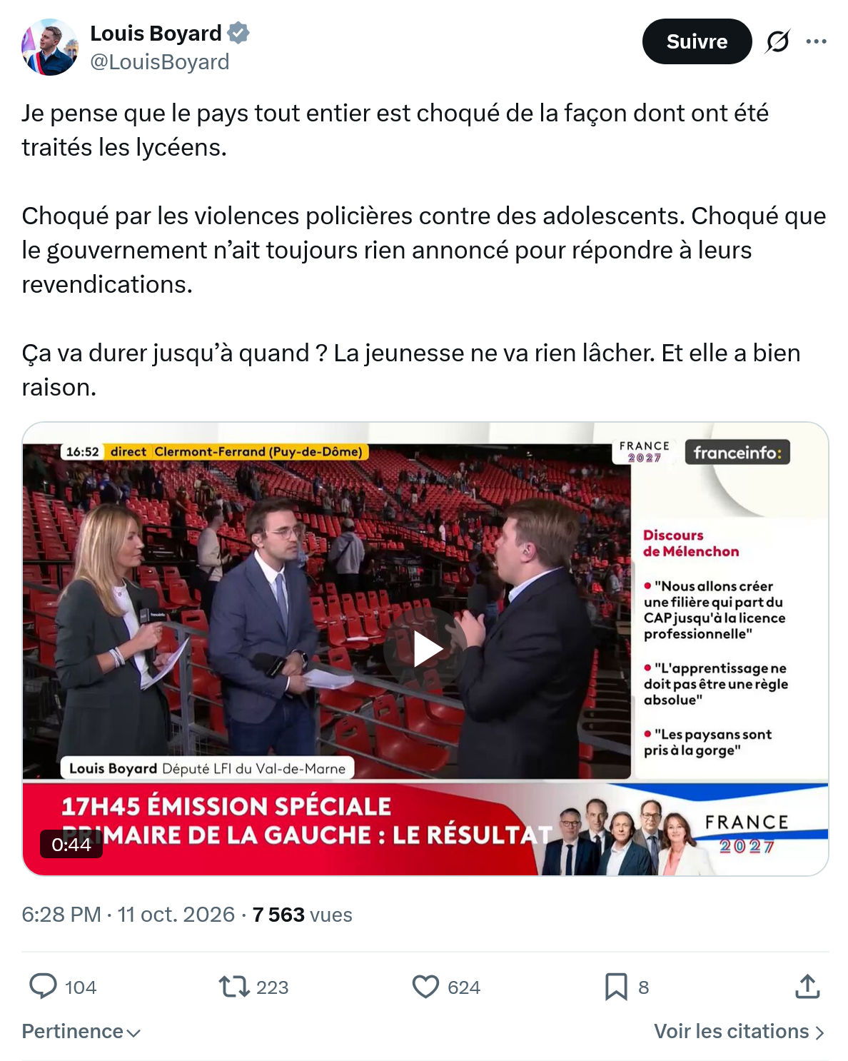 Louis Boyard: Je pense que le pays...