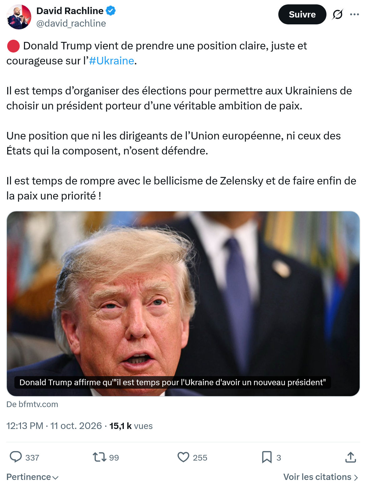 David Rachline: Donald Trump vient de prendre...