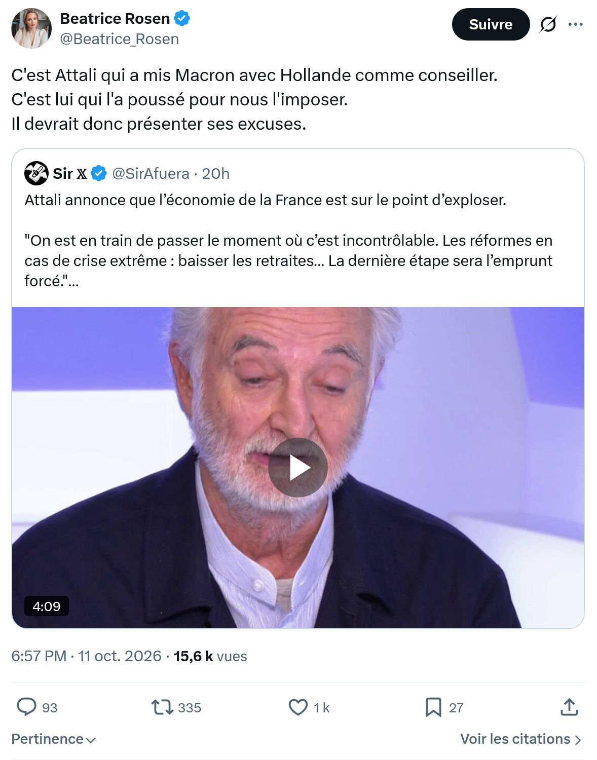 Béatrice Rosen: C'est Attali qui a mis Macron...
