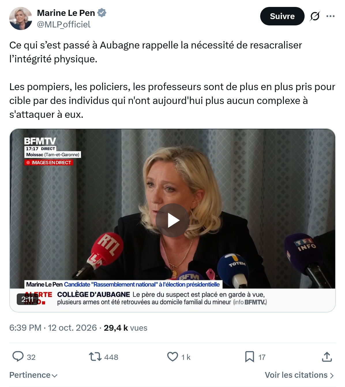 Marine Le Pen: Ce qui s’est passé à Aubagne...