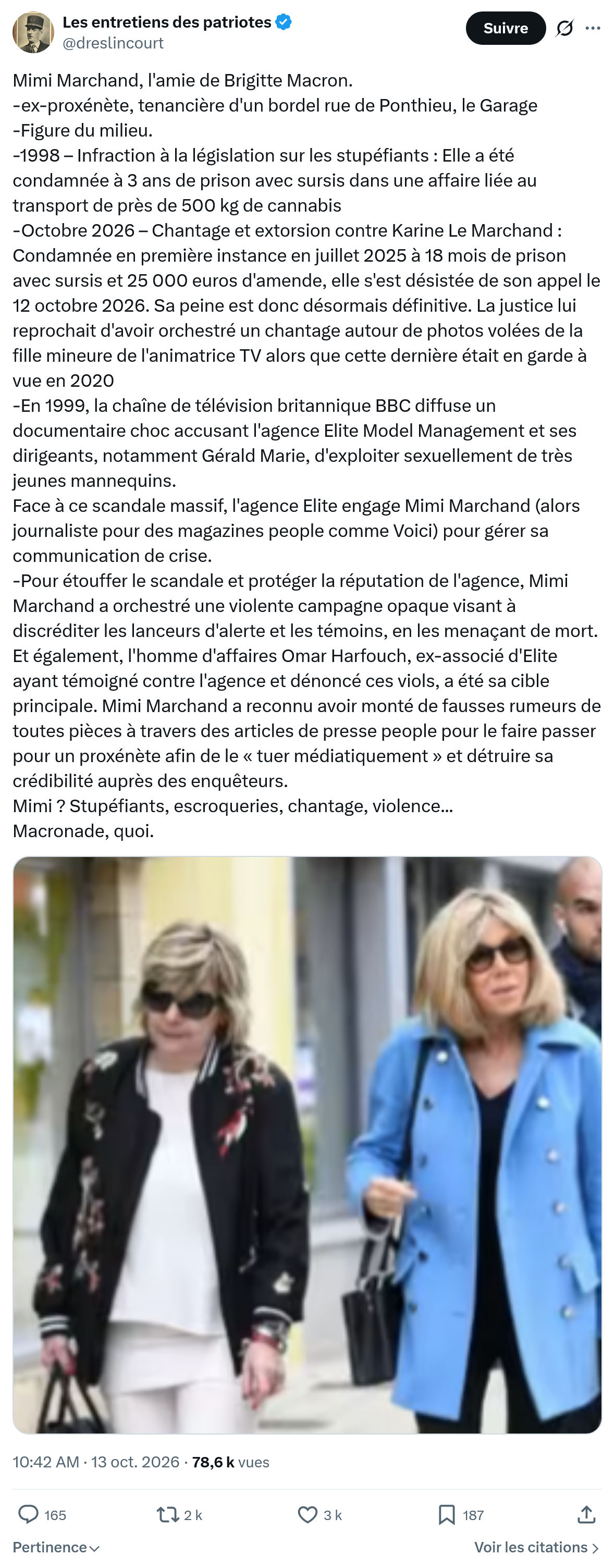 Marquis de Dreslincourt: Mimi Marchand, l'amie de Brigitte Macron...