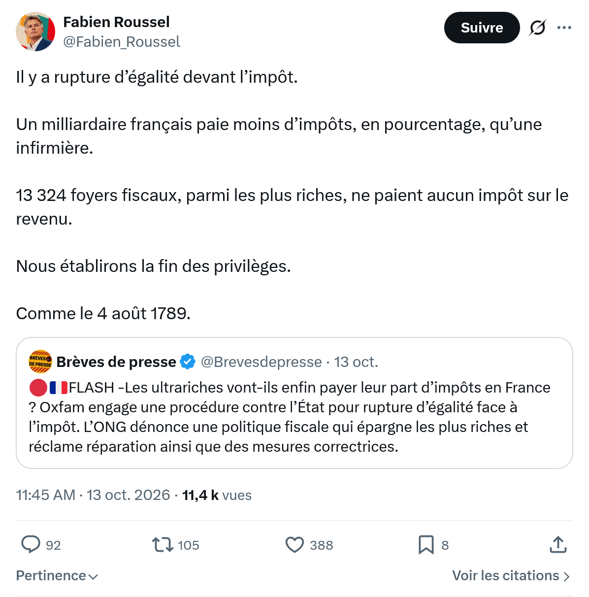 Fabien Roussel: Il y a rupture d’égalité...