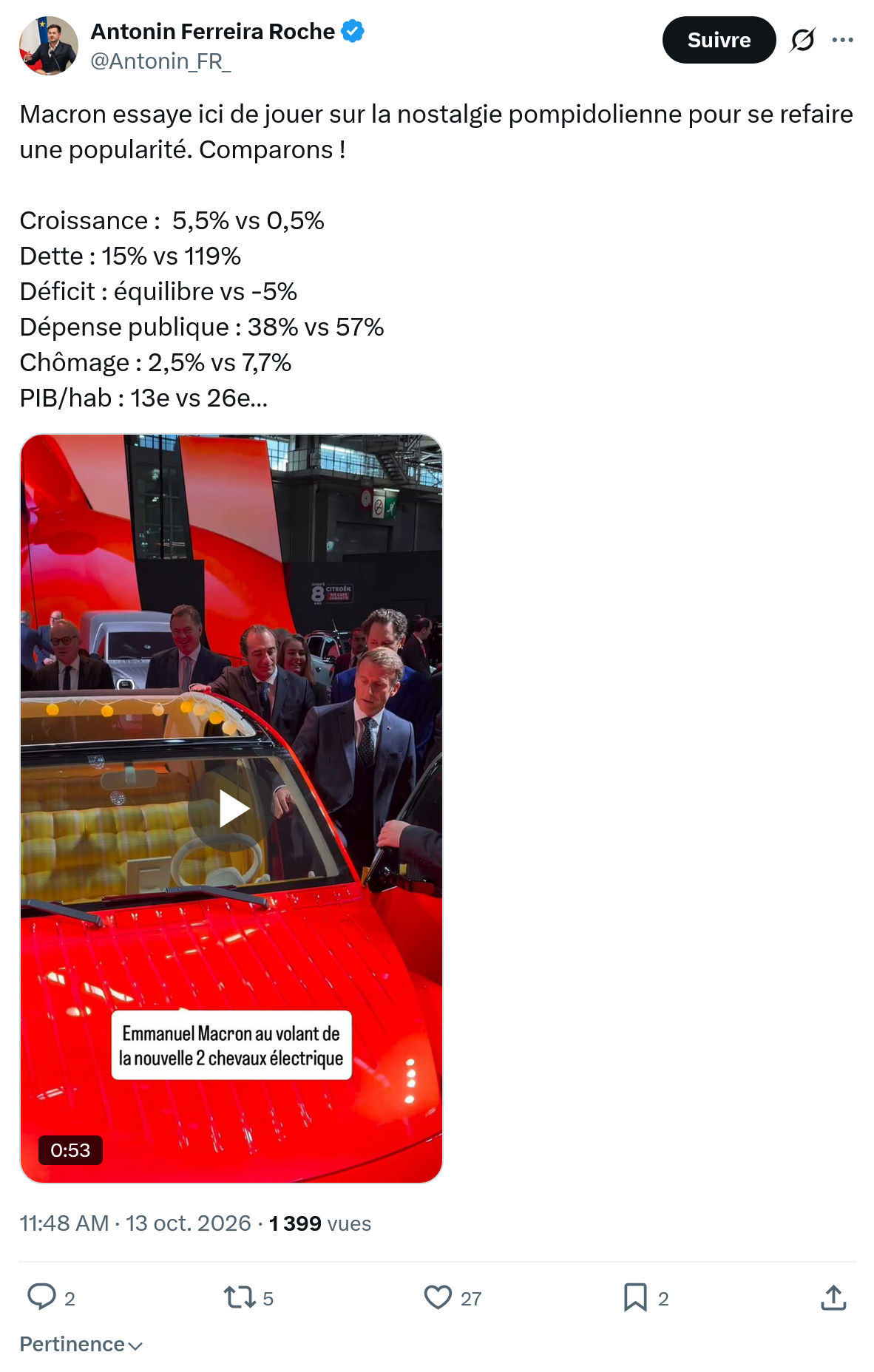 Antonin Ferreira Roche: Macron essaye ici de jouer...