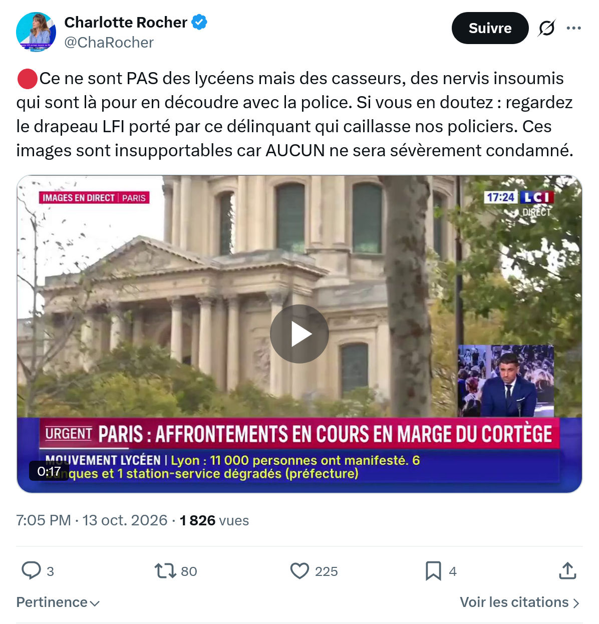Charlotte Rocher: Ce ne sont PAS des lycéens...