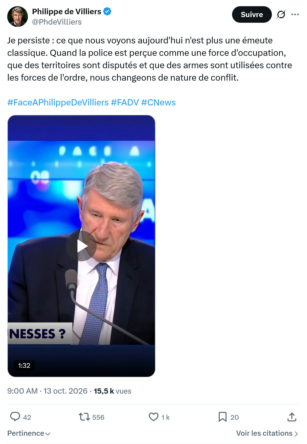 Philippe de Villiers: Je persiste : ce que nous voyons...