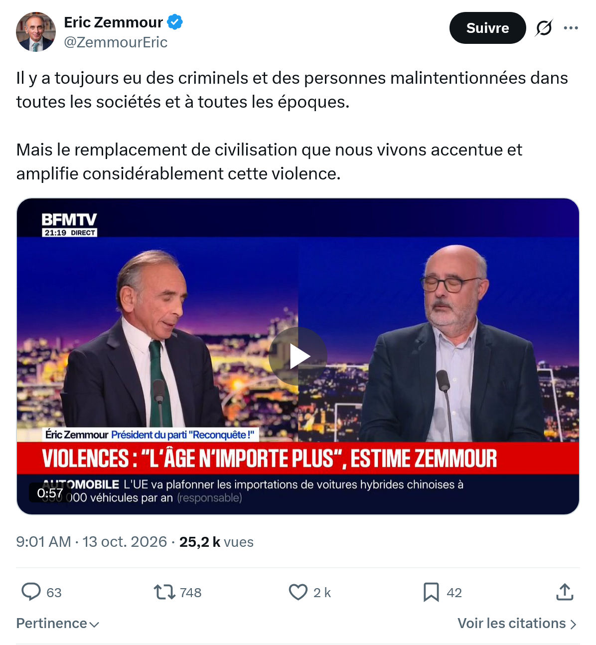 Eric Zemmour: Il y a toujours eu des criminels...