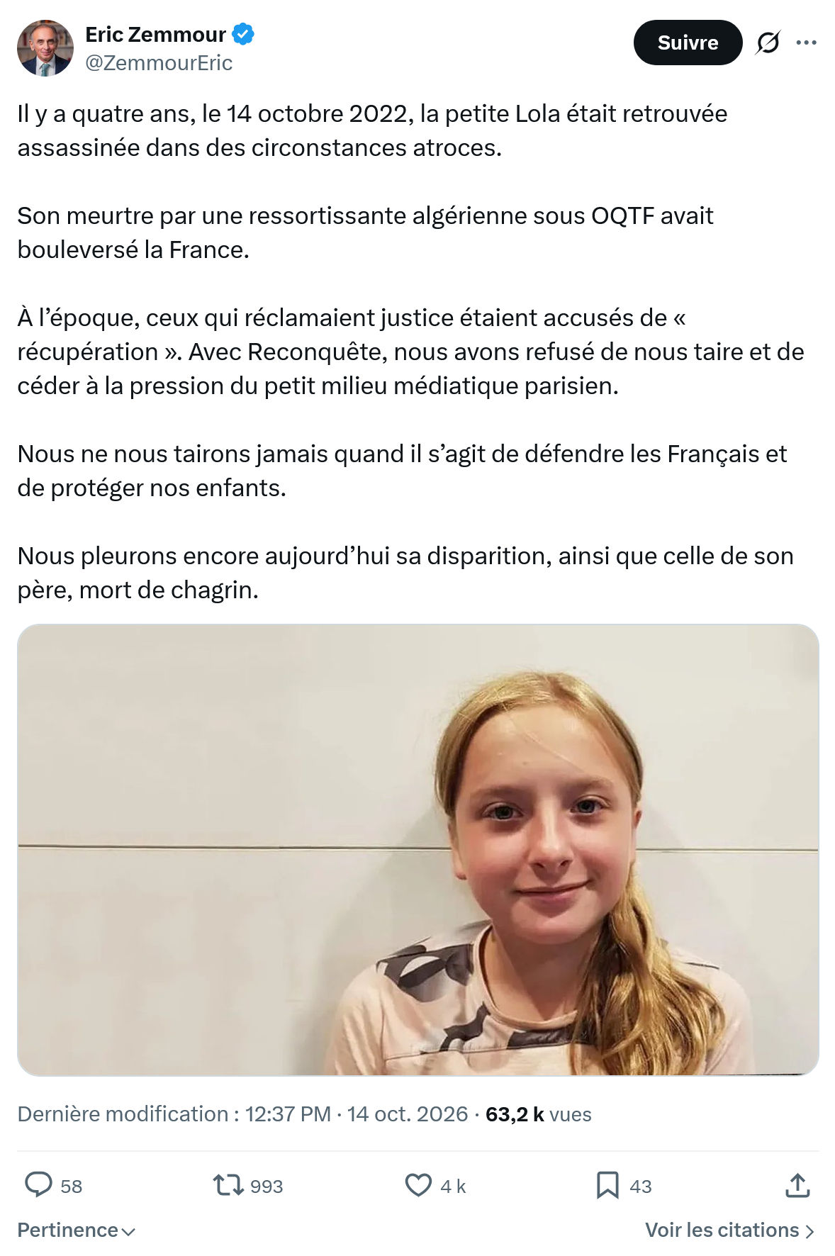 Eric Zemmour: Il y a quatre ans, le 14 octobre 2022...