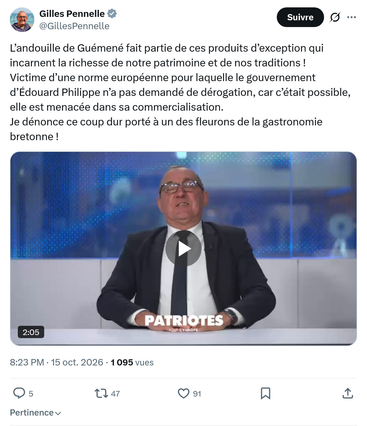 Gilles Pennelle: L’andouille de Guémené fait partie...